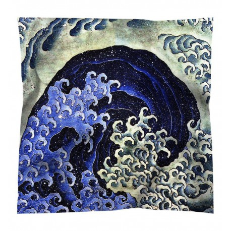 Carré de soie Hokusai Vague féminine / Brochier Soieries